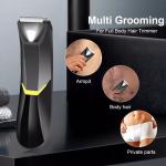 Electric Groin Hair Trimmer IPX4 Waterproof Body Replaceable Ceramic Blade Heads