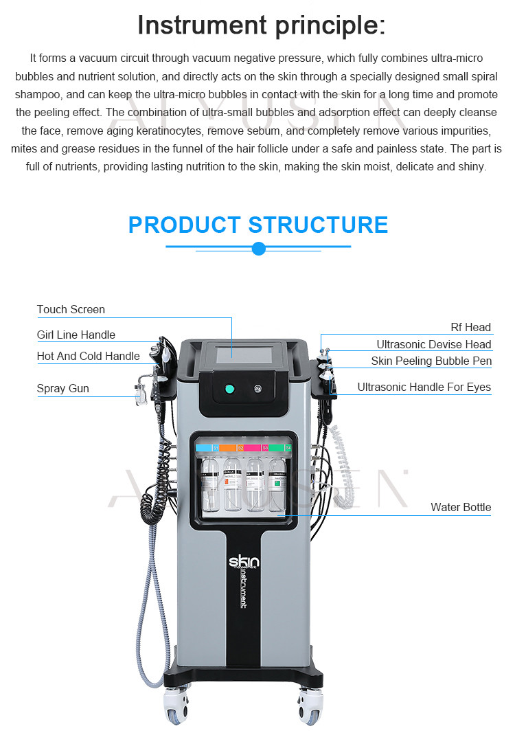 Bubble Aqua Dermabrasion Machine , H2O2 Hydra Oxygen Facial Beauty Machine
