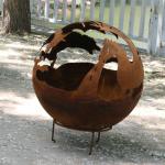 Outdoor Wood Burning Corten Steel Fire Pits Sphere 600mm