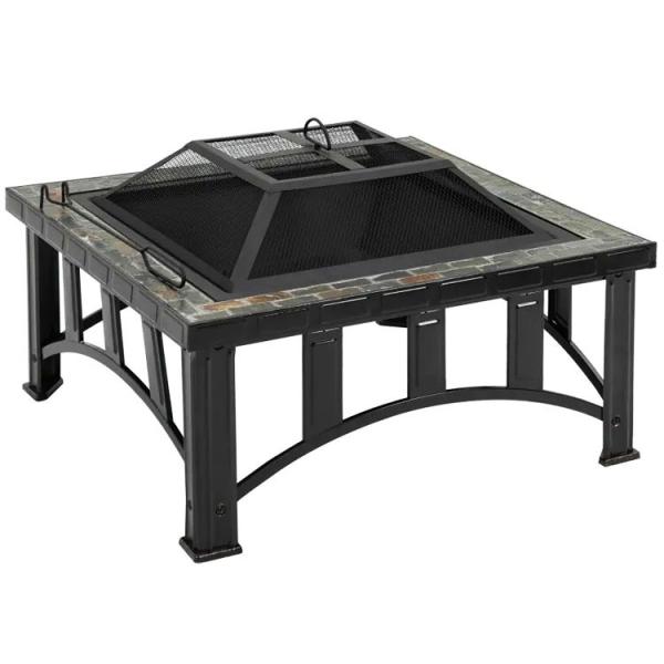 Backyard Patio Garden Bonfire Camping Fire Pit with Ice Bucket and Charcoal BBQ
