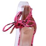 Janbal Lace Up Women'S Wedge Heel Transparent Upper High Heel Sandal Shoes