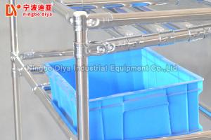 China Round Shape Lean Tube Connector / Multi Function Stainless Steel Shelving Rack factory