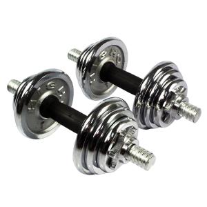 China Home Chrome Dumbbell Set 20kg Round Barbell Gymnasium Exercise Muscle factory