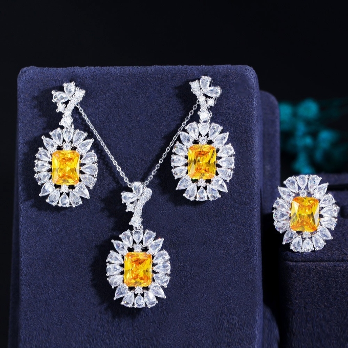 Fashion Women Wedding Necklaces Sets Vintage Collar Rhinestone Crystal Choker Necklaces & Pendants Jewelry Set