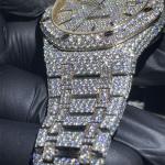 Custom Luxury Moissanite Iced Out Watch VVS Stainless Steel Diamond Watch