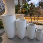 Smooth Surface Fiber Clay Flower POTS For Flowers And Green Plant Decoration