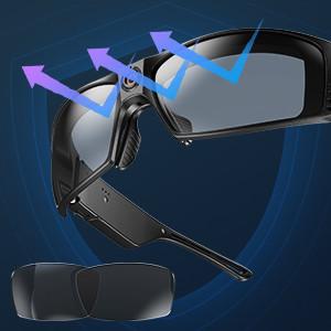 China 1920*1080P Bluetooth Sports Video Sunglasses Open Ear Music Phone Calls For Riding factory
