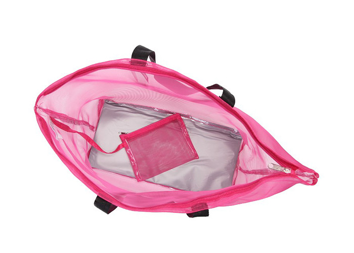 Waterproof Polyester Shopping Bag , Mesh Tote Bags High Performance With Mesh Pouch