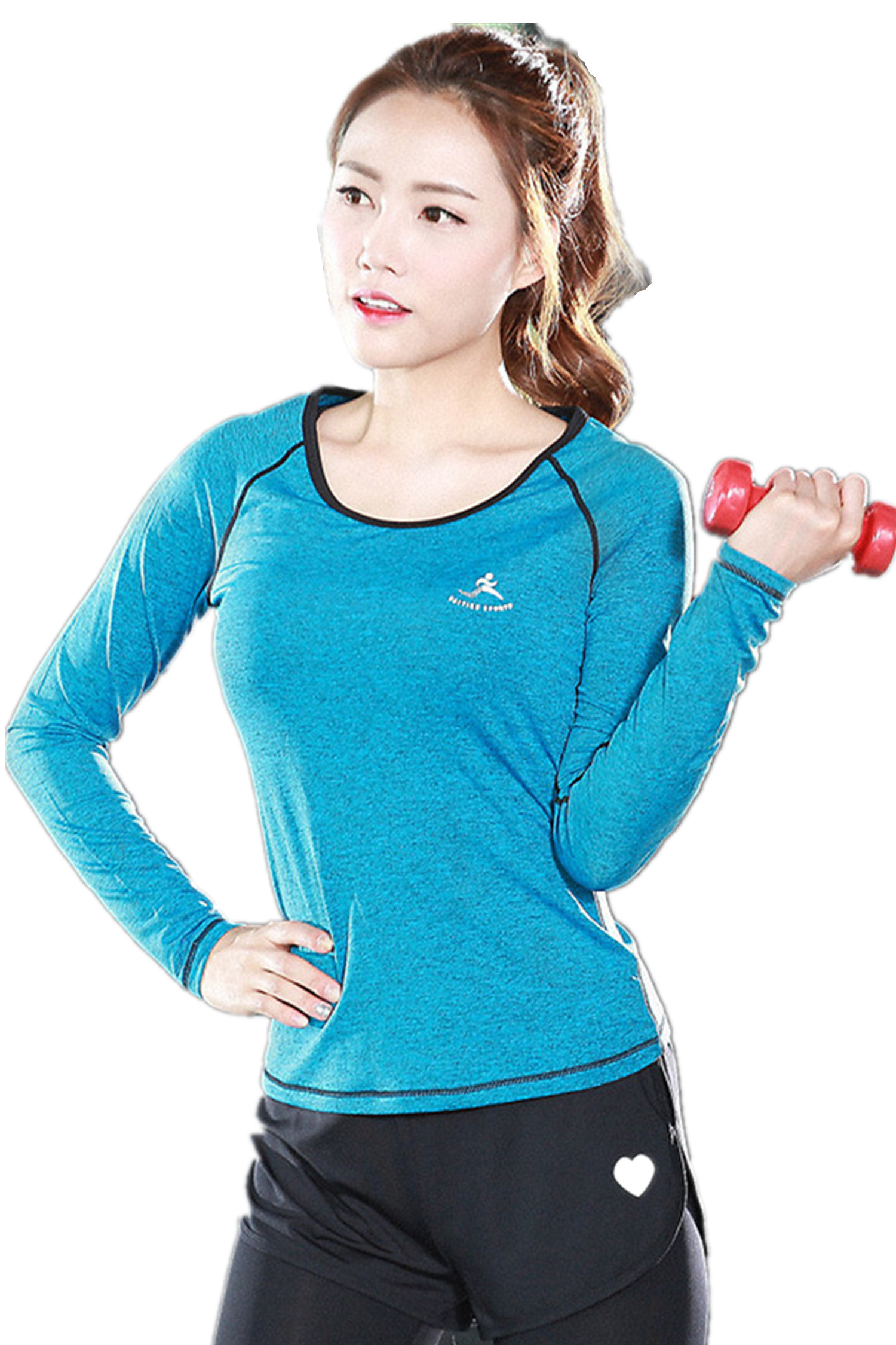 CPG Global Women Red Blue Orange Polyester Spring Long Sleeves Gym Running Sports T-Shirts Outdoor Apparel S-L S56