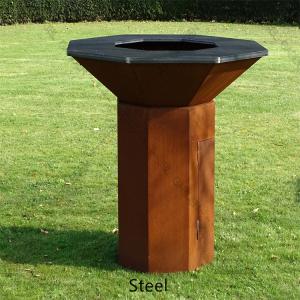 China D800mm Corten Steel BBQ Grill Barbecue Fire Pit abrasion resistance factory