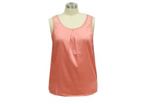 China U Neck Satin Tank Top Plus Size , Strappy Camisole Tops Back Collar With Triangle Lace factory