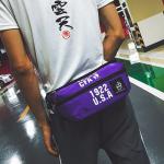 Hip hop earth cool Fanny pack pure color retro cross body bag with character