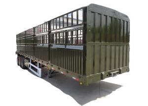 China Army Green CE Stake Semi Trailer 60T Livestock Transport For Bulk Cargo factory