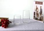 Optic Texture Hand Blown Gold Rim Highball Glasses , Electroplating 17 Oz