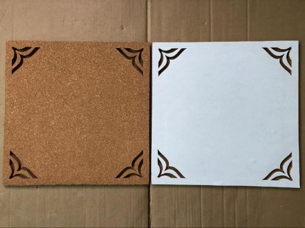 Factory Directly Price Adhesive 12''x12'' 4 pack Cork Board with Hollowing