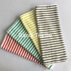 China Coloed size 40*40cm microfiber stripe towel polyester plain cleaning towel/ wholesale microfiber dish towels for kitchen factory
