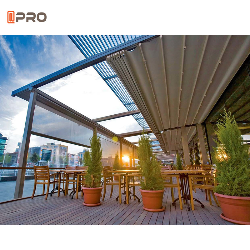 3X3m Manual Retractable Awning Pergola Powder Coated Aluminum