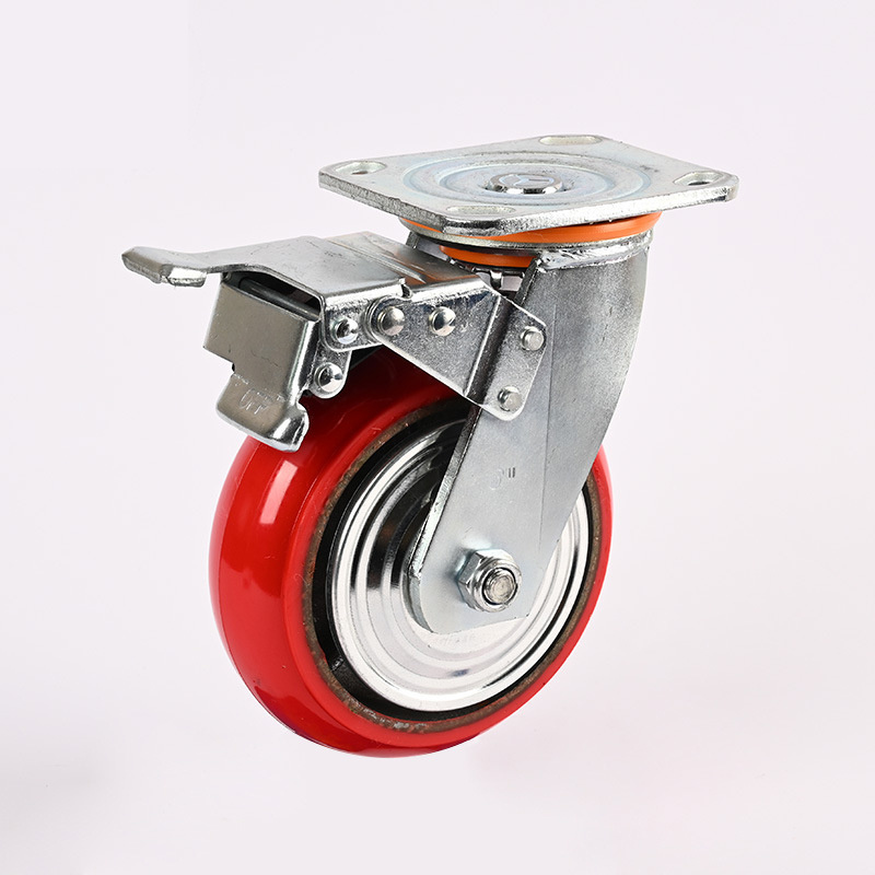 Heavy Duty Red PU Wheel Rion Core Caster Wheel