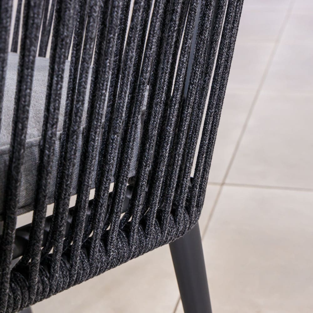 Rope Weave AJUNION 3 Piece Aluminum Bistro Set for Balcony Cottage and Beach Seating