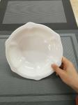 Flower Petal Brim Dessert Bowl Pure White Melamine Dinnerware Dia.19cm