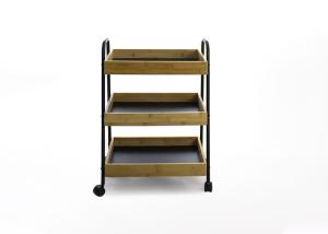 China Kitchen Storage Trolley With 3 Removable Trays factory