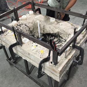 China Big Reaction Injection Molded Parts Polyurethane PU Material Deburring Surface Finish on sale