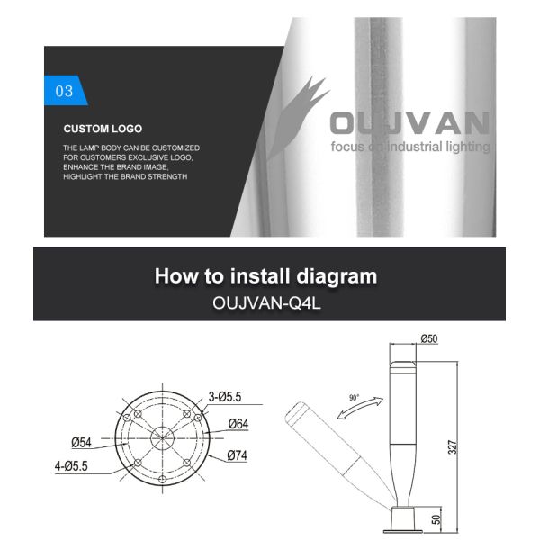 Aluminum LED Tower Lamp RYG With Buzzer Led Signal Tower Light For CNC Machine Warning Light