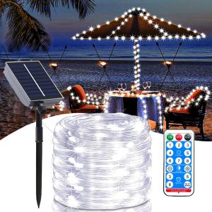 China 24V 100LED DIY Leather Wire Lamp Solar String Light For Wedding Garden factory