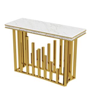 China Wholesale Stainless Steel Console Tables With Premium Marble Tops factory