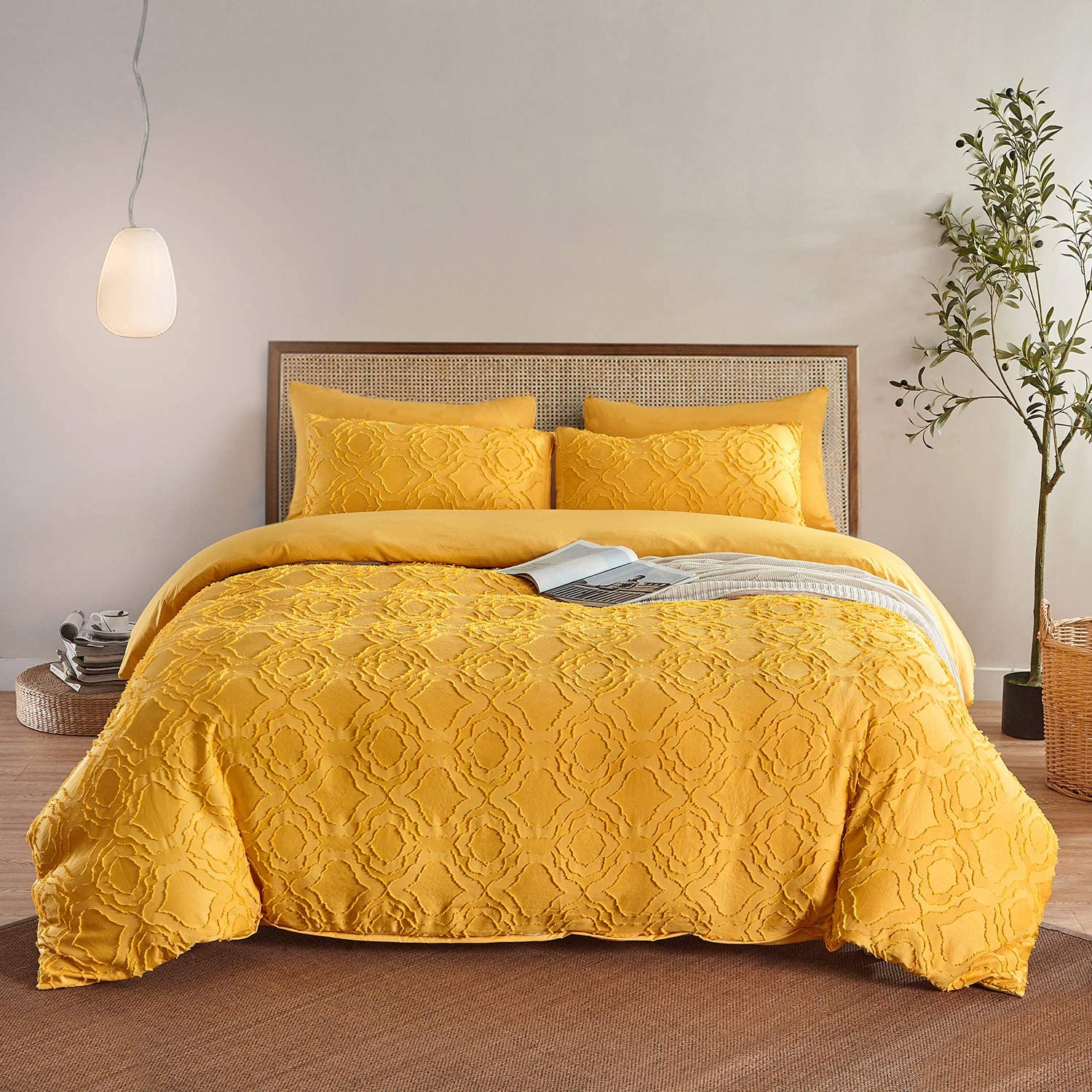Hotel 100% Cotton Embroidered Duvet Cover Bedding Set 4 Piece with 40 Fabric Count