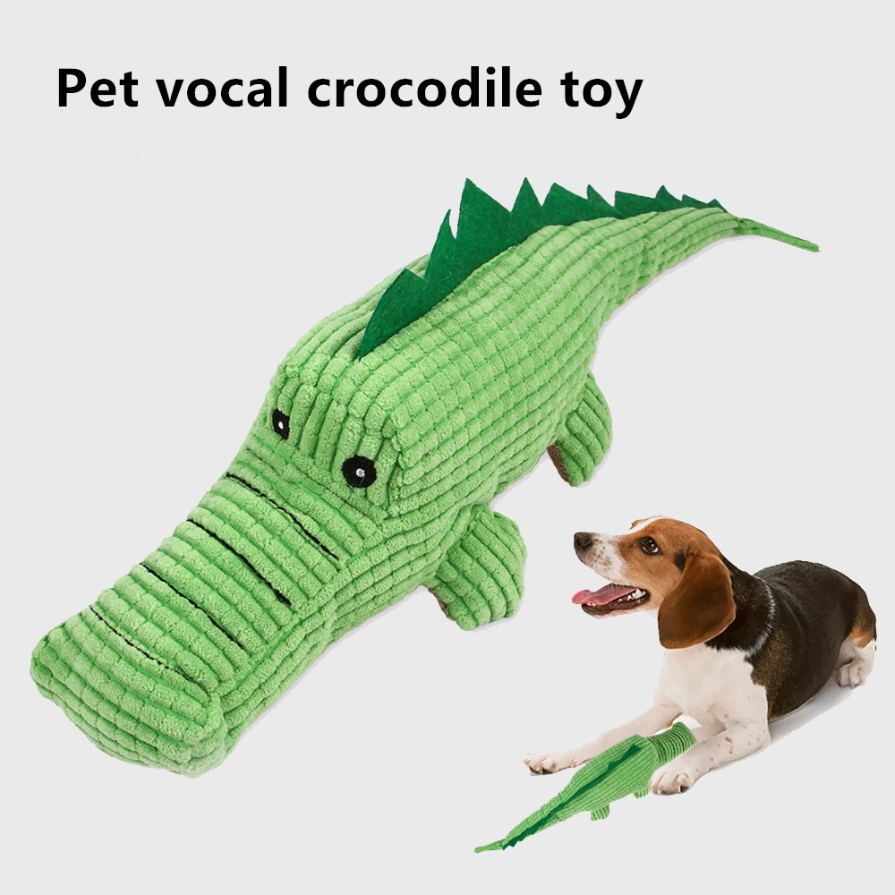 Crocodile Plush Voice Toy For Puppy Teeth Grinding / Cleaning