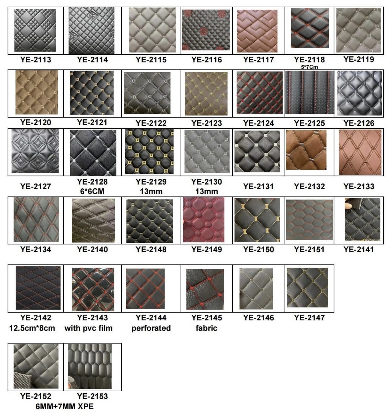 Car Footmat PVC Faux Leather Material Diamond Embroidery PVC Sponge Leather