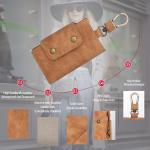 Brown Signal Blocking Pouch , 113 G RFID Faraday Car Anti Theft Key Pouch