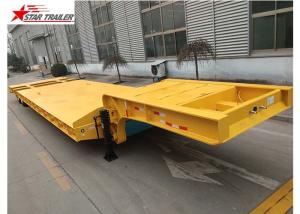 China One Line Lowboy Flatbed Trailer , 8 Units Twist Lock Lowboy Equipment Trailers factory