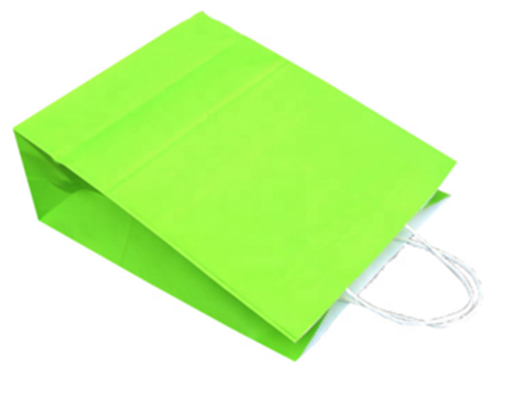 Recycled Paper Shopping Bags With Handles Customized Logo Printing