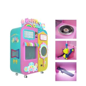 China New Design Cotton Candy Machine with Sugar Selling Automatic Cotton Vending Machine Cotton Candy factory