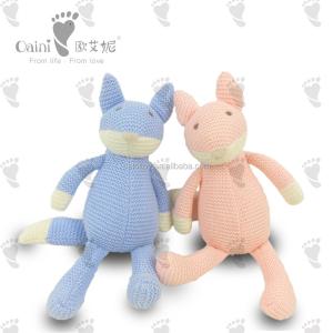China OEM ODM Custom Stuffed Fox Lovely Plush Animal Toys Kids Gifts EN71 Knitted Animal Toys factory