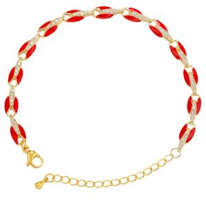 China Geometric 18K Gold Bracelet Zircon Drip Oil DIY Chain Link Bracelet factory