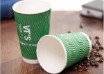 Custom Disposable To Go Cups With Lids , Triple Wall Paper Coffee Cups