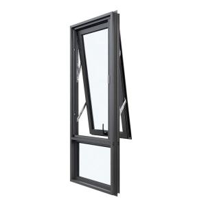 China Water Tightness Level 6 Customize Thermal Break Aluminum Double Layer Glass Awning Windows factory