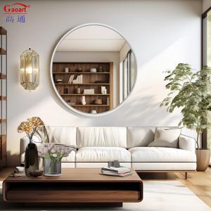 China Customized Size Hotel Hair Station Aluminium Alloy Frame Glass Mirror Round Wall Decor factory