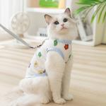 Vintage Print Waterproof Pet Coat Adjustable Size Cat Clothes Breathable Fabric