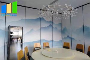 China Retractable Sliding Folding Acoustic Room Dividers With Pass Through Door factory