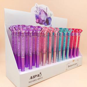 China 240M Writing Length Ballpoint Pen in PDQ CDU Display Case Box Custom Color Diamond Pen factory
