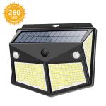 2200mAh Battery 500lm 260 Led Solar Motion Sensor Wall Light For Garden