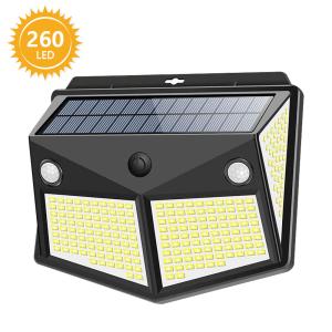 China 2200mAh Battery 500lm 260 Led Solar Motion Sensor Wall Light For Garden factory