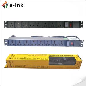 China Aluminum T6 19&quot; 1U 8 Port 3.68kW 10KA Rack Mount PDU Unit factory