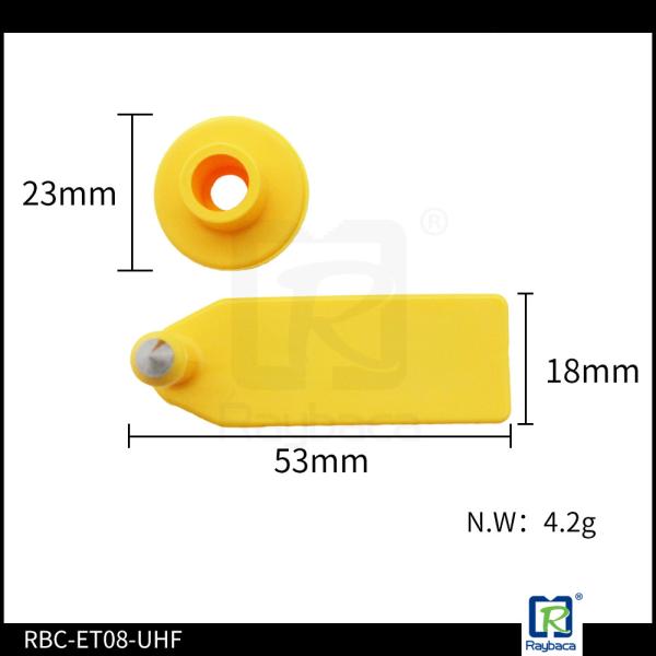 TPU Material Animal Tracking Tags UHF Ear Tag For Lamb / Goat 53mm Length, rfid