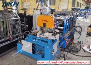 China Downpipe roll forming machine, rainspout, hook, elbow, end cap, 3mm thickness, GI material, pillar stand factory