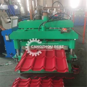 China W1000mm Steel Roof PLC Glazed Tile Roll Forming Machine factory